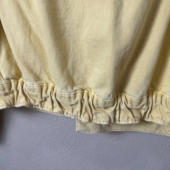 MANGO Lemon Yellow Denim Jean Trucker Jacket Size Small - Picture 9 of 9